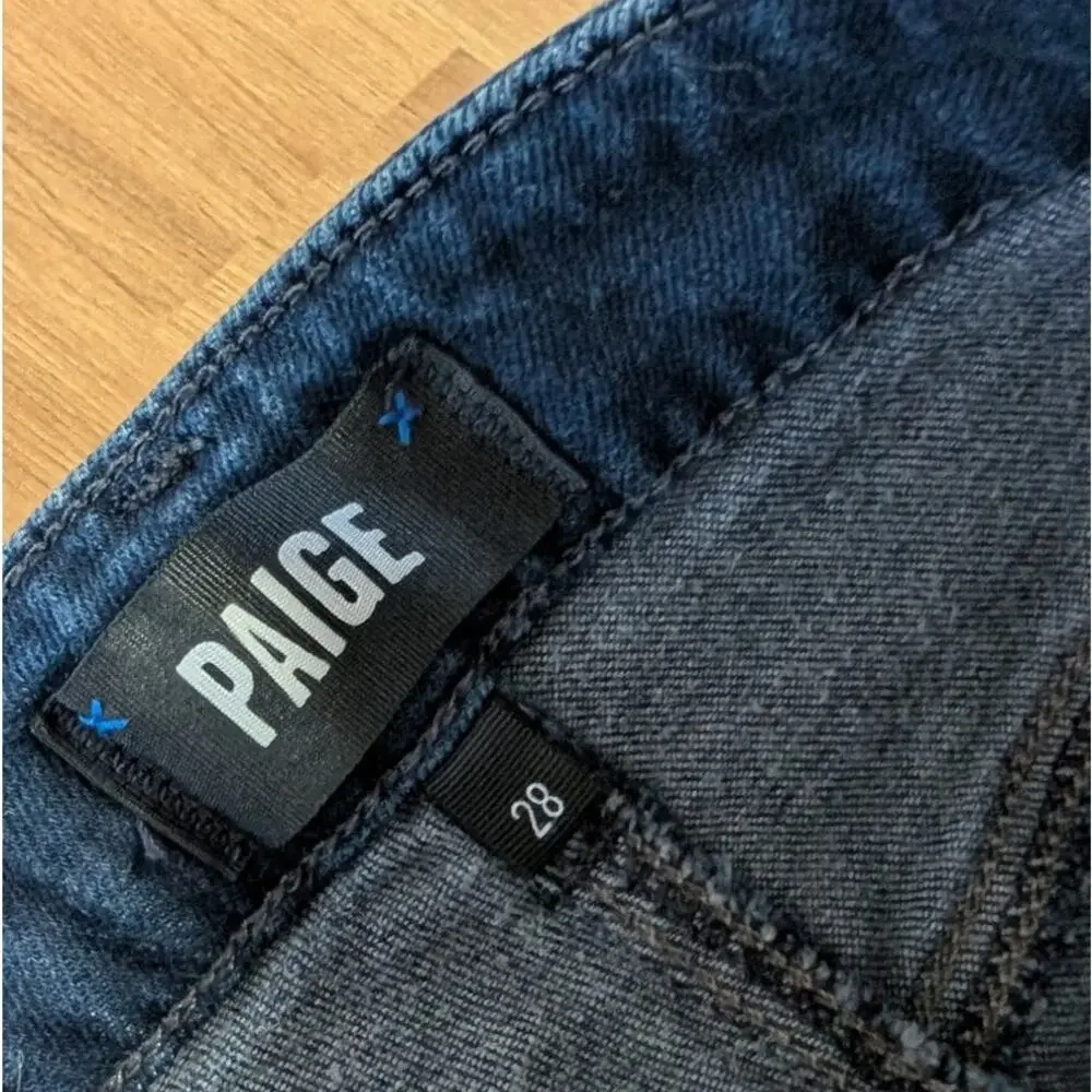 Paige Sasha Distressed Wide Leg Cotton Jeans Womens 28 Blue High-rise Wide Leg